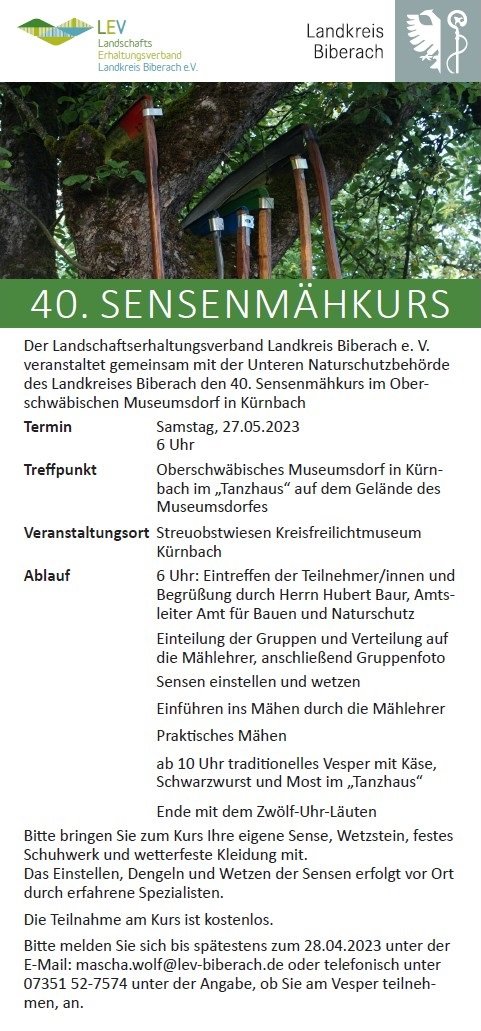 Sensenmähkurs Flyer 2023 Bild